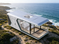 Capsule de vie mobile d'extérieur, design portable avec commande intelligente, salle de bain et énergie solaire en option