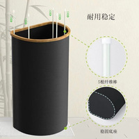 Panier de rangement multifonctionnel pliable en bambou pour bouteilles d'eau de 100 L, demi-rondes, sur mesure, avec sacs amovibles