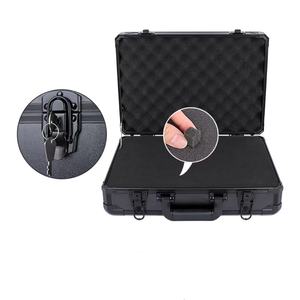Étui en <span class=keywords><strong>aluminium</strong></span>, livraison rapide, n ° quantité minimale de commande, nouveau, noir, mat, poli, étui <span class=keywords><strong>vide</strong></span> avec grille, mousse dure, étui de rangement, <span class=keywords><strong>valise</strong></span> - Product Image 1