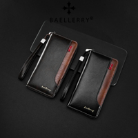 Dompet Pria Baellerry Panjang Baru RFID Dompet Bisnis Multi-slot dengan Ritsleting Kontras Warna Berkualitas Tinggi Dompet Berkapasitas Besar untuk Pria