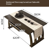 Table basse carrée de style chinois pour baie vitrée, table à thé en bambou pour rebord de fenêtre tatami ou balcon, table de rangement basse pour assise au sol