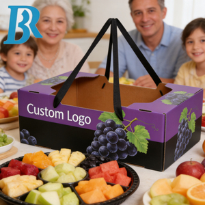 Cajas <span class=keywords><strong>de</strong></span> cartón corrugado personalizadas para envíos, caja <span class=keywords><strong>de</strong></span> cartón para frutas con asas, diseño <span class=keywords><strong>de</strong></span> carpetas, caja <span class=keywords><strong>de</strong></span> exhibición para alimentos, embalaje para plátanos - Product Image 4