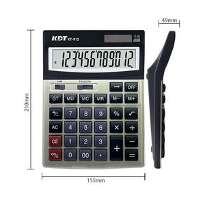 KT-912 हॉट सेलिंग 12 अंक दोहरी पावर बड़ा बटन सर्वश्रेष्ठ कार्यालय स्टेशनरी अतिरिक्त बड़े डिस्प्ले वित्तीय कैलकुलेटर - Product Image 2