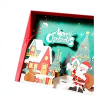 Boîtes en papier rigide de luxe 3D de Noël avec fermeture magnétique, gaufrage et revêtement UV, portables, écologiques et réutilisables pour chocolats, bonbons et foulards