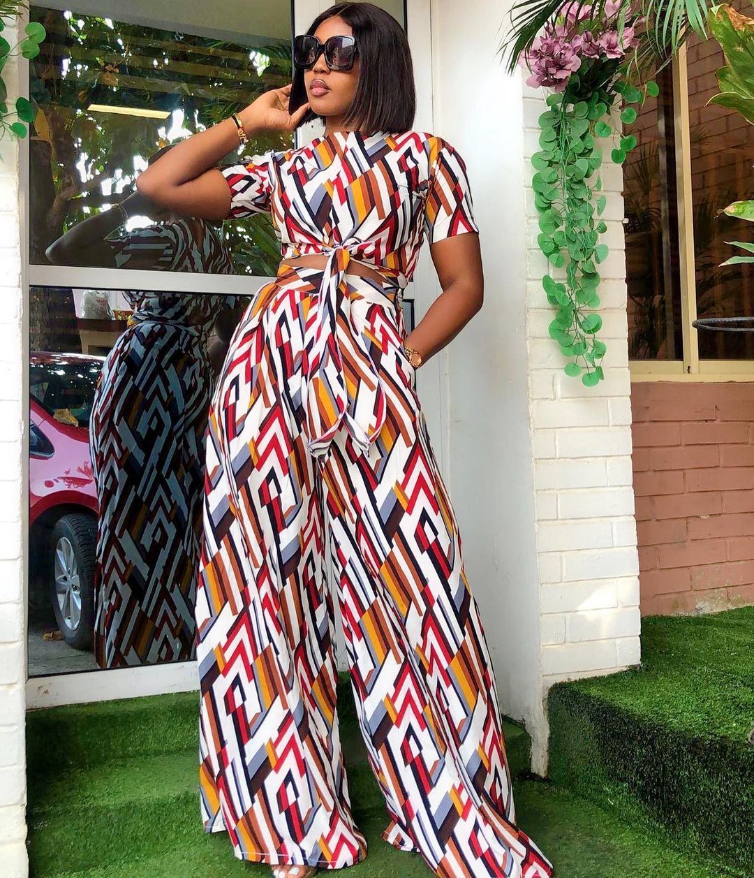 Nigerian Style Women's Floral Blouses & Skirt Set - Casual Summer Outfit  for Ladies, Perfect for Spring and Formal Occasions