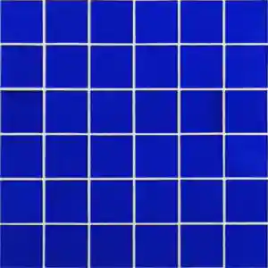 Wholesale China manufacturer 48x48 mm Decorative backsplash kitchen Blue Indoor Fiberglass Swimming Pool mosaic tiles