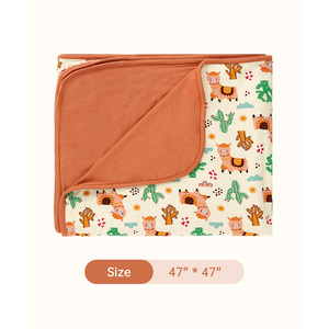 Mantas de arrullo personalizadas para bebé, ligeras, impresas, de bambú, para viajes a la playa, tejidas en tejido polar para bebé - Product Image 3