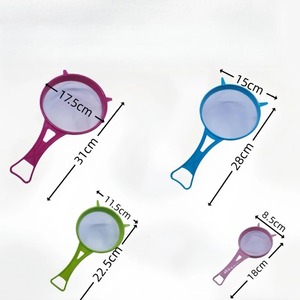 Ensemble de 4 passoires en plastique à mailles fines avec poignée, sans BPA, pliables, pour farine, lait de soja, jus, thé - Product Image 3