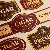 Autocollant en vinyle en rouleau personnalisé avec logo imprimé, auto-adhésif, pour emballage de cigares et de produits à base de cannabis, vente en gros
