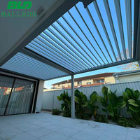 Pergola de terrasse durable avec protection contre la pluie et le soleil, pare-soleil intelligent à lames orientables, pour l'extérieur, toutes saisons