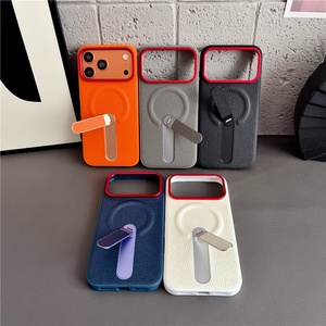Funda Magnética de Cuero PU para Teléfono Celular, Compatible con iPhone 18, 17, 16, 15 Pro Max, 17 Air, con Protección de 360 Grados °   Cubierta Protectora de Metal para Soporte de Tiras Metálicas - Product Image 2