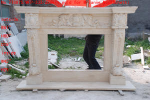 Cheminée classique européenne en marbre blanc, bouclier héraldique sculpté à la main, manteau en feuille d'acanthe, vente directe d'usine personnalisée - Product Image 3