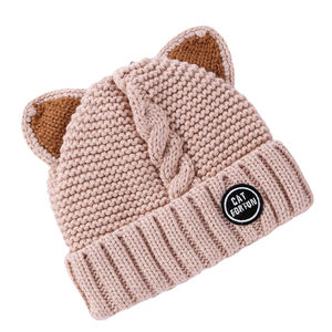 Neue Mode Tiktok Cute <span class=keywords><strong>Cat</strong></span> Ears Strick Toque Winter Beanie Hut für Frauen und Mädchen - Product Image 6