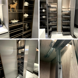 Cao cấp sang trọng Đồ nội thất nhà Bếp thiết lập màu xám đựng thức ăn tủ đảo ngăn kéo lưu trữ nhôm <span class=keywords><strong>Countertop</strong></span> thân thiện với môi vòi nước - Product Image 2