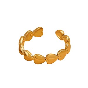 Кольцо из нержавеющей стали с нишей, 18 карат, золотое, не выцветание, многослойное геометрическое полое Универсальное кольцо - Product Image 5