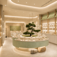 Vitrine à bijoux de luxe en bois naturel avec éclairage LED, écologique, imperméable, recyclable, durable, personnalisable