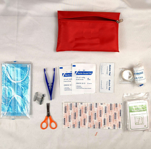 Kit d'outils de sécurité automobile d'urgence avec câbles de démarrage, trousse de premiers secours pour voiture en tissu Oxford rouge, assistance routière, garantie 1 an - Product Image 3