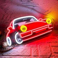Enseignes néon de voitures de sport pour décoration murale, style LED de voiture de sport tendance pour garage, bars. Enseignes néon pour salle de jeux de course Super Racing