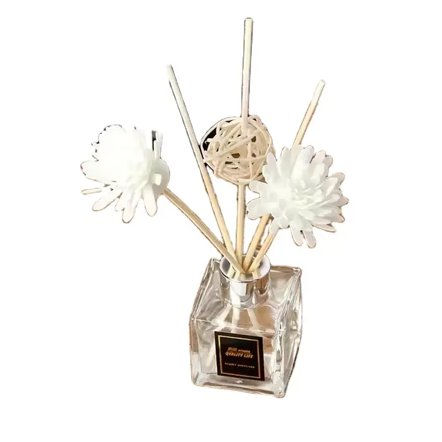 Pemasok Reed Diffuser parfum wangi rumah tangga botol dekorasi kaca Aroma penyegar udara set