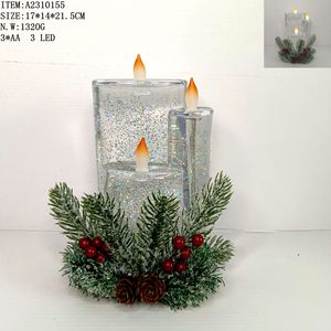Bougies sans flamme de Noël de 9 pouces, très vendues, à piles, éclairage LED pour Noël - Product Image 2