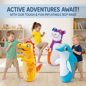 Bolsa de Boxeo Inflable 3D de PVC con Diseño Aleatorio de Tigre/Dinosaurio/Delfín, 8x6x2 Pulgadas, Paquete Individual, Juguete Interactivo Divertido - Product Image 4