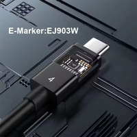 Câble Thunderbolt 4 ULT-unite Soft Type-C prenant en charge la sortie vidéo 8K 60Hz, le transfert de données 40 Gbps et la charge 100 W, compatible avec USB4