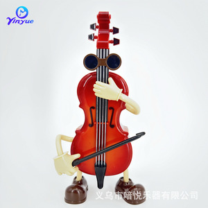 Boîte à musique en plastique avec design de violoncelle, décoration de bureau rotative, cadeau pour étudiants et amis - Product Image 4
