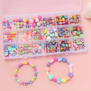 Acrylic Colorful Patterned Large Hole Barrel Beads <b>Box</b> <b>Mixed</b> Shapes For Bracelet Making DIY Jewelry Accessories - Product Image 4