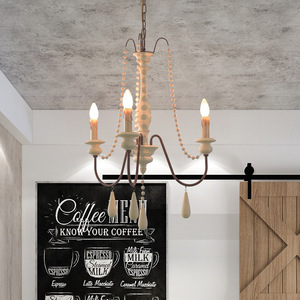 Lampadario Grande in Legno Stile Rustico Americano Retrò Creativo, Lampada Artistica Anticata per Camera da Letto, Villa, Soggiorno - Product Image 4