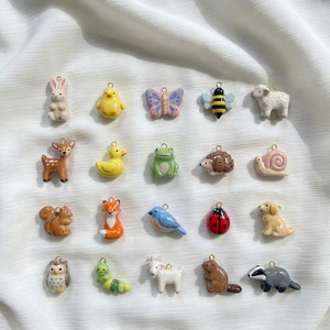 Serie Bestseller del sito indipendente Animal Kingdom: Ciondolo in rame con coniglio, cervo, agnello, scoiattolo, placcato sottovuoto in <span class=keywords><strong>oro</strong></span> 18K - Product Image 2