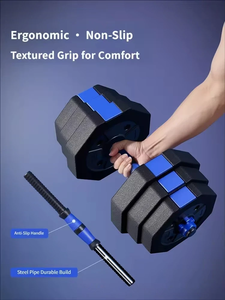 Ensemble d'<span class=keywords><strong>haltères</strong></span>, barres et kettlebells en métal réglables 4 en 1 avec support de rangement portable, <span class=keywords><strong>kit</strong></span> combiné de musculation multifonction pour la maison - Product Image 4