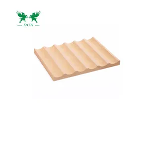 Kunst strukturiertes Holz gerillt 3D dekorative Holz geschnitzte Verkleidung platten Hotel MDF Wand paneel