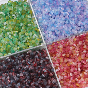 Perles en verre bicolores brossées œil de chat 2x4mm, perles en vrac mélangées pour la fabrication de bijoux DIY, vente en gros - Product Image 5