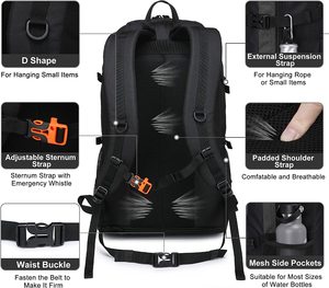 Outdoor Hiking <b>Backpack</b> <b>40L</b>+10L Expandable Travel <b>Backpack</b> Flight Approved Camping Travel <b>Backpack</b> for Men and Women - Product Image 3