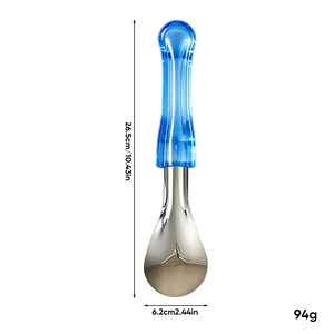 Cuchara para Helado de Acero Inoxidable con Mango Azul, Rojo y Blanco, Herramienta de Cocina Manual Resistente para Servir Postres - Product Image 6