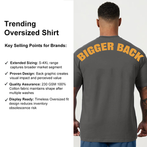 Camiseta Deportiva de 230 GSM Talla Europea 4XL con Logo Personalizado de Algodón 100% para Hombre, Camiseta Oversized de Gran Peso para Gimnasio - Product Image 2