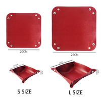 Plateau de valet en cuir PU minimaliste plateau de rangement de bureau pliable plateau de rangement pour petit article organisateur de stockage de bureau cadeau de réchauffement de maison