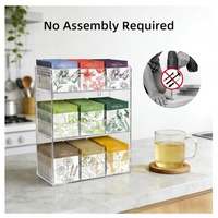 Boîte de rangement pour sachets de thé en acrylique à 3 couches et 9 compartiments, organisateur mural pour sachets de thé
