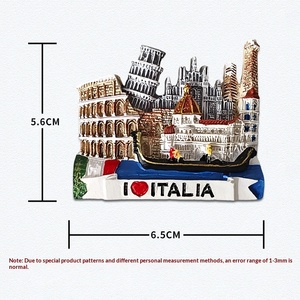 Aimants de réfrigérateur en résine italienne en stock - Aimants personnalisés sur le thème des attractions touristiques, souvenirs de voyage culturels et créatifs, aimant de réfrigérateur moderne - Product Image 3