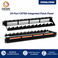 Module de brassage blindé CAT6 Premium 24 ports, simple rangée, en métal, 750 cycles, pour installation en centre de données et en entreprise
