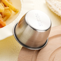 Bol à sauce en acier inoxydable de qualité alimentaire de style coréen de 70 ml avec couvercle en silicone, boîte à sauce étanche pour pique-nique scolaire, camping
