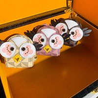 Porte-monnaie en cuir de luxe avec motif de hibou d'anime, porte-clés, organiseur de rouge à lèvres, mini portefeuille, étui pour filles, rangement de maquillage de voyage