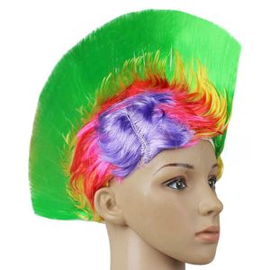 Anxin màu <span class=keywords><strong>Mohican</strong></span> nổ đầu tóc giả đa màu gradient thập niên 80 đá Cosplay Halloween bên Prop - Product Image 6