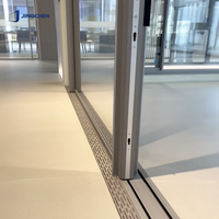 Puerta Corredera de Aluminio de Alta Resistencia con Marco Ultra Delgado JINGCHEN, Aislamiento Térmico, Doble Acristalamiento Low-E, Insonorizada, para Apartamentos, Villas y Hoteles