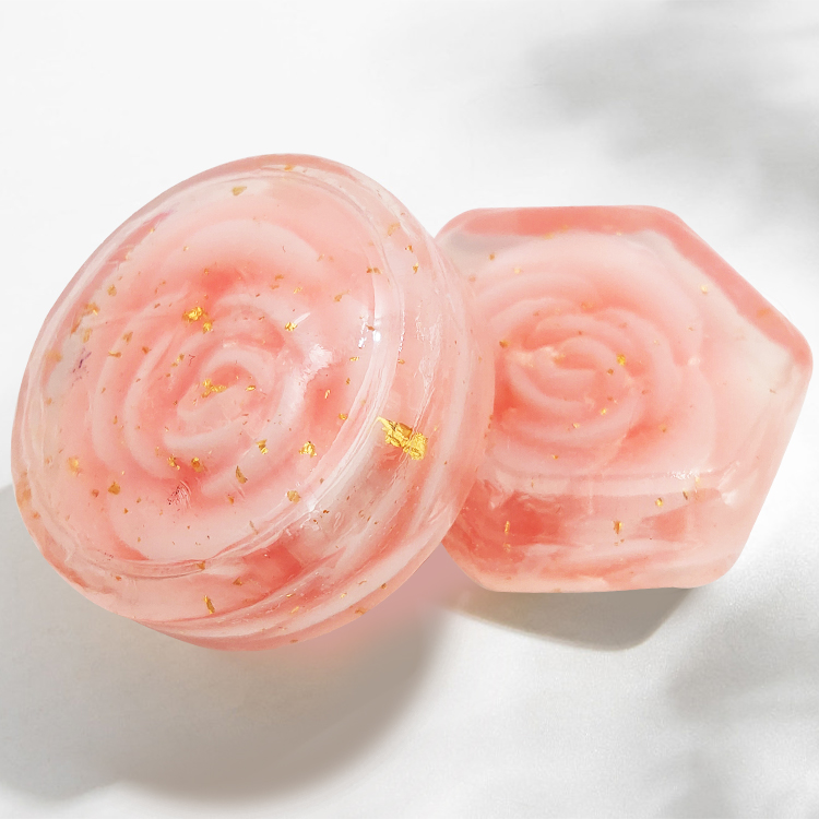 High Quality Organic Vegan Face Whitening Anti Acne Aging Wrinkle Private Label 3D Rose 24K Gold Toilet Soap