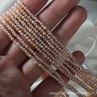 Perles d'eau douce naturelles blanches rondes de 3-3,5 mm en gros, perles en vrac à trou pour bijoux DIY, perles d'eau douce roses fraîches en vrac