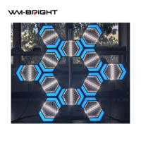 Luz de Matriz Hexagonal RGB de 150W, Luz de Fondo Regulable de Aleación de Aluminio para Bares, Discotecas, KTV y Efectos DMX para Escenarios