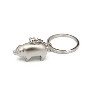 Free Design China Factory Wholesale Keychain Sublimation pig 2D /3D Gift Metal Keyrings