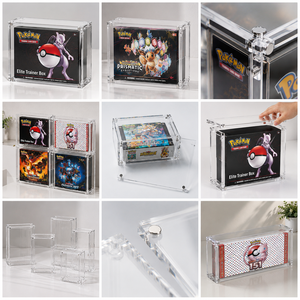 Estuche de exhibición de acrílico para la caja de entrenador de élite de Pokémon y paquetes de cartas coleccionables, contenedor de almacenamiento protector transparente con tapa magnética - Product Image 5