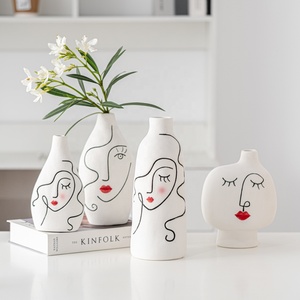 New Arrival <strong>Lady</strong> <strong>Face</strong> <strong>Vase</strong> Living Room Flower Arrangement Plant Pot Home Decoration Human <strong>Face</strong> Ceramic Flower <strong>Vase</strong>